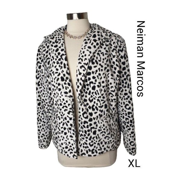 Neiman Marcus Women's XL Blazer Leopard Print Open Front XL - Picture 1 of 6